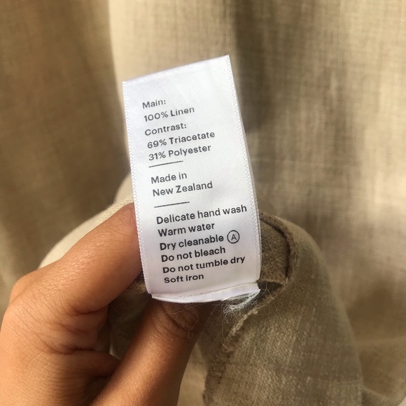 Paris Georgia Beige Linen Larry Dress Size Small - Picture 10 of 11